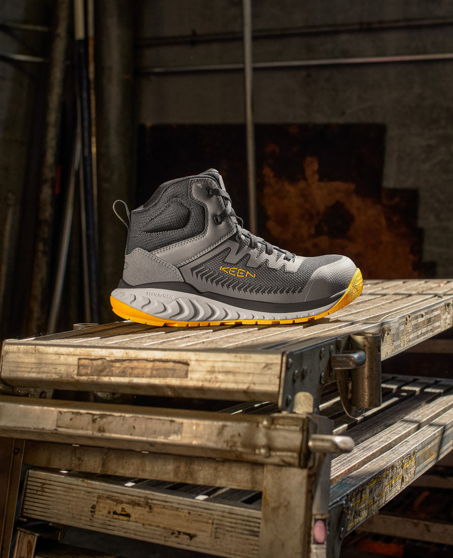Men's Arvada Mid Work Sneaker (Carbon Toe) | Black/Keen Yellow - Image 9